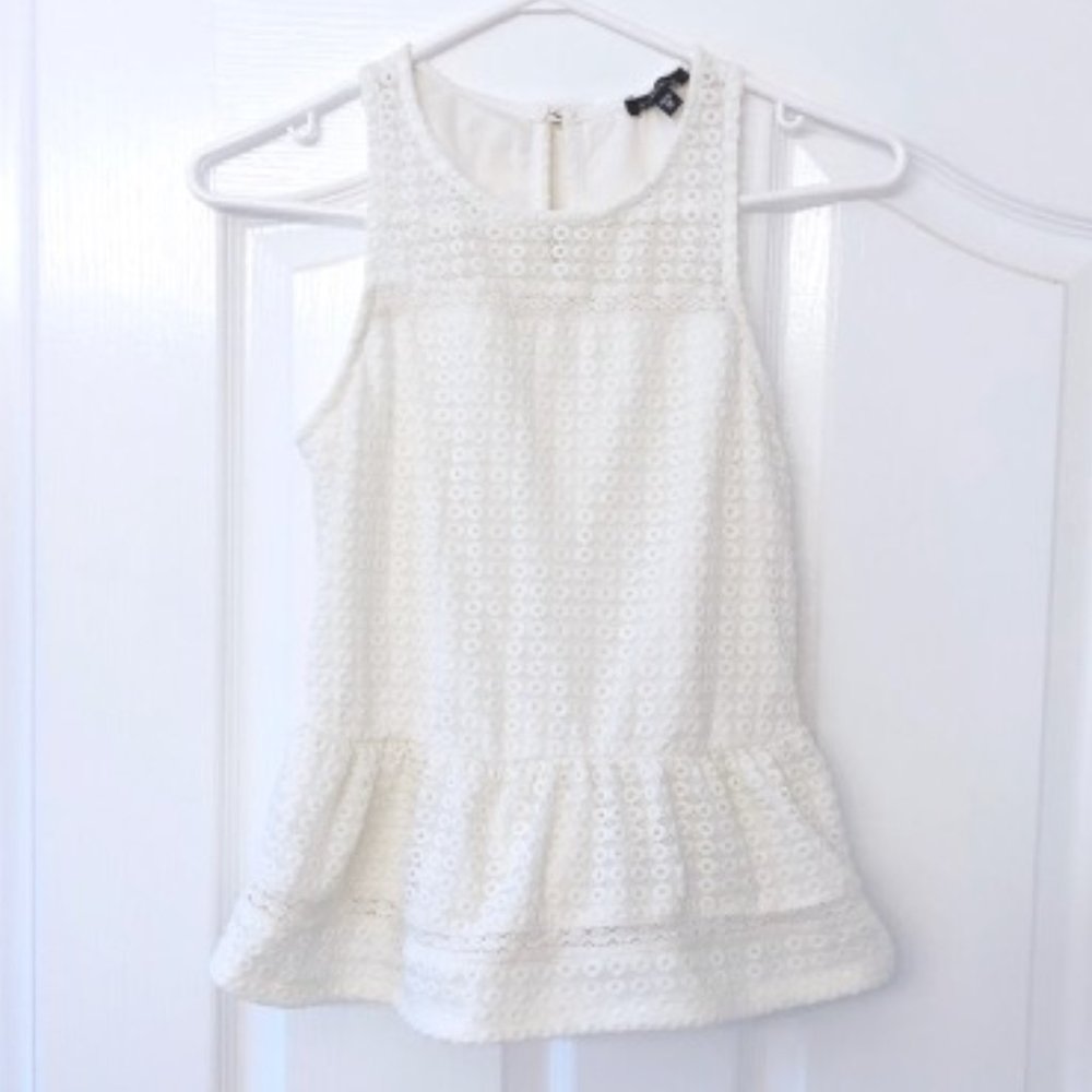 NEW Dynamite Blouse Sleeveless Lace White Blouse